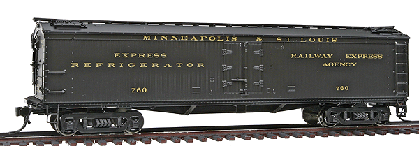Paragon(TM) Series General American (GACX) 53'6" Wood Express Reefer -- Minneapolis & St Louis #760 (Pullman Green)