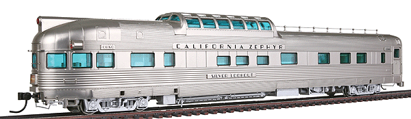 California Zephyr 1-3 Vista Dome Buffet-Lounge-Observation -- Chicago, Burlington & Quincy #378 "Silver Lookout"