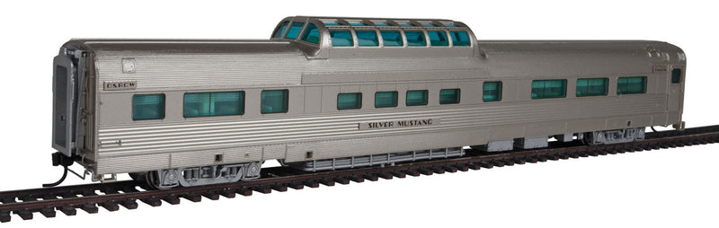 Rio Grande Zephyr Budd Vista Dome Coach w/Conductor's Window - Ready to Run -- Denver & Rio Grande Western #1107 Silver Mustang (silver)