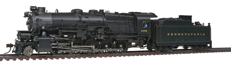 Pennsylvania I1sa 2-10-0 w/90F82 Short Tender - Sound & DCC - Paragon2(TM) -- Pennsylvania Railroad #4308 (black, graphite)