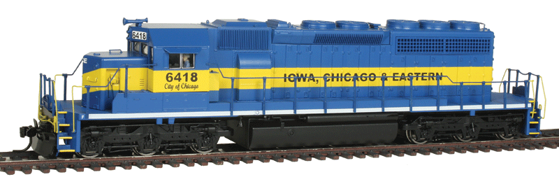 EMD SD40-2 - Sound & DCC - Paragon2 -- Iowa, Chicago & Eastern #6418 City of Chicago (blue, yellow)-1