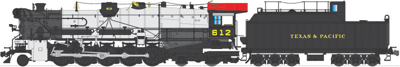 Class I-1a 2-10-4 Texas w/Sound, DCC & Smoke - Brass Hybrid Paragon3(TM) -- Texas & Pacific #612 (As Delivered/Service, black, gray, Boxcar Red, yellow)