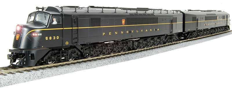 Baldwin Centipede A-A Set w/Sound & DCC - Paragon2(TM) -- Pennsylvania Railroad #5829, 5817 (Single Stripe, Brunswick Green, buff)