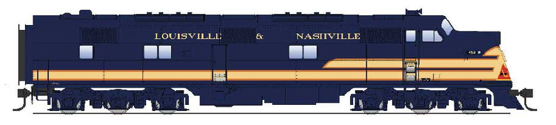 EMD E6A Dual Headlight w/Sound & DCC - Paragon2(TM) -- Louisville & Nashville #452A (As-Delivered, blue, cream, red)