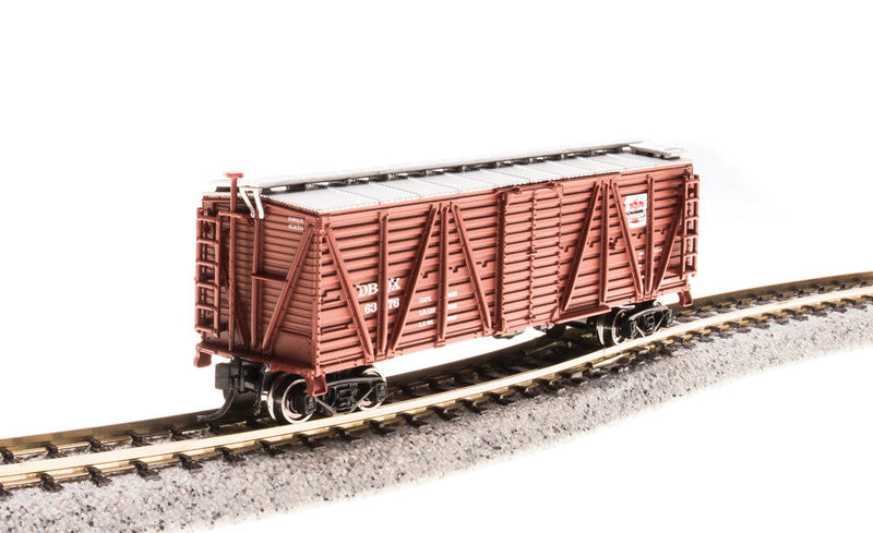 PRR K7 Stock Car w/Hog Sounds - Ready to Run -- Dubuque Packing Company DBQX (Boxcar Red, silver)