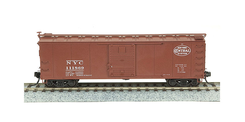NYC 40' Steel Boxcar w/7-8 Corrugated Ends - Ready to Run -- New York Central #103247 (Boxcar Red, black, Pre-1955 Roman Lettering)