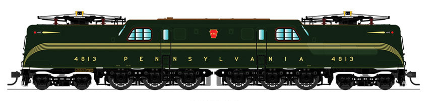 GG1 Electric w/Sound & DCC - Paragon3 -- Pennsylvania Railroad #4813 (Brunswick Green, 5-Stripe, brown Roof, Futura)