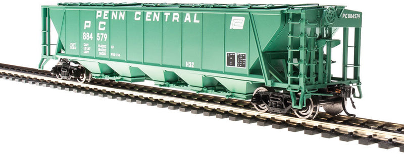 PRR Class H32 5-Bay Covered Hopper 2-Pack - Ready to Run -- Penn Central (Set A; Jade Green)