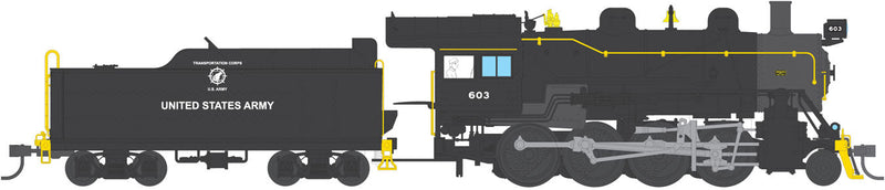 2-8-0 Consolidation w/Sound, DCC & Smoke - Paragon3(TM) -- United States Army #600 (black, graphite, yellow)