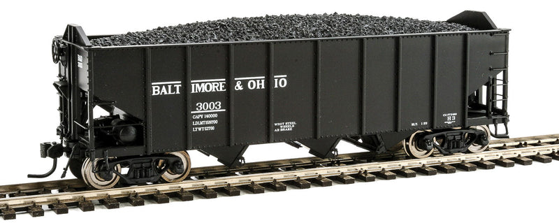 Class H2a 3-Bay Hopper w/Load 6-Pack - Ready to Run -- Baltimore & Ohio Set O (black)