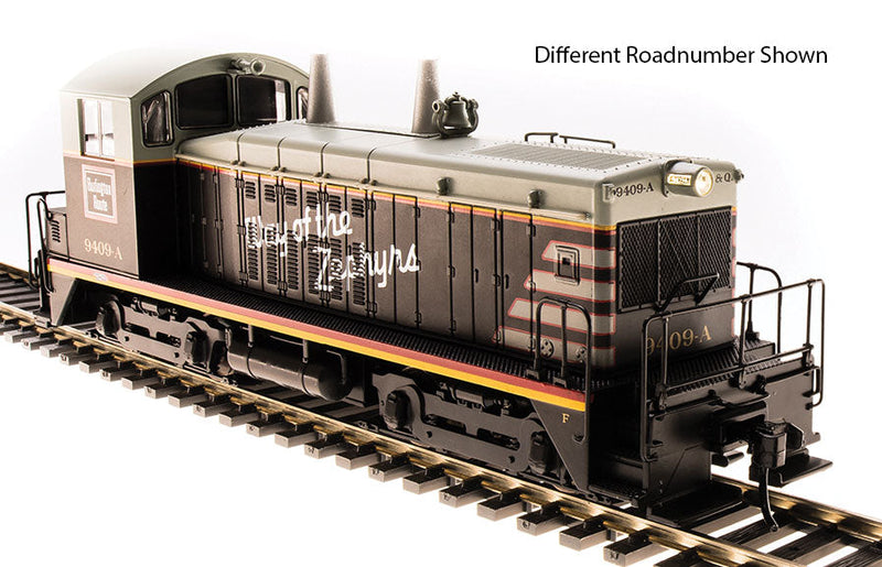 EMD NW2 w/Sound & DCC - Paragon3 -- Chicago, Burlington & Quincy #9409-B (black, gray, red, Zephyrs Slogan)