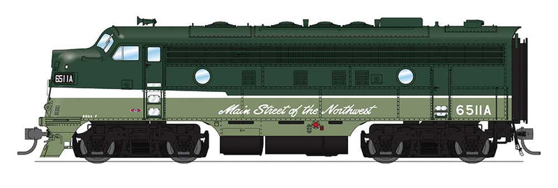 EMD F7A Phase I w/Sound & DCC - Paragon3 -- Northern Pacific #6511A (Loewy Passenger Scheme 2-Tone Green)