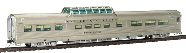 Paragon(TM) Series) "California Zephyr" Vista Dome - Assembled, Lighted -- Chicago, Burlington & Quincy # 4721 "Silver Saddle"