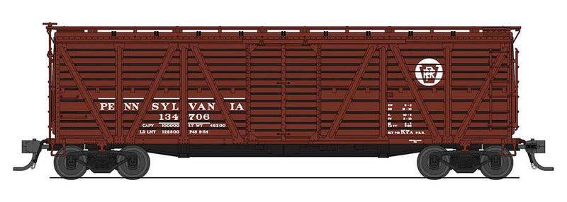 PRR K7 Stock Car with Cattle Sounds - Ready to Run -- Pennsylvania Railroad (Tuscan, Circle Keystone)