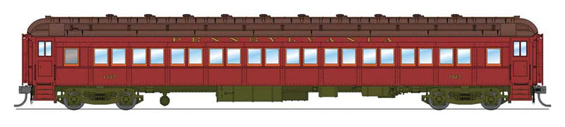 PRR P70 Coach No Air Conditioning Single Car - Ready to Run -- Pennsylvania Railroad (1931-1937 Scheme; Tuscan, black)