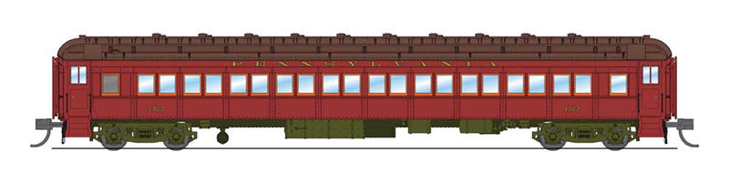 PRR P70 Heavyweight Coach 2-Pack - Ready to Run -- Pennsylvania Railroad Set A (1931-1937, No AC, Tuscan, tan, olive)