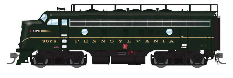 EMD F7 A-Unpowered B Set - Sound and DCC - Paragon4 -- Pennsylvania Railroad #9676A, 9676B (Brunswick Green, Single Stripe)-1