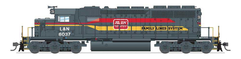 EMD SD40-2 Low Nose - Sound and DCC - Paragon4(TM) -- Family Lines L&N #8037 (gray, red, yellow)