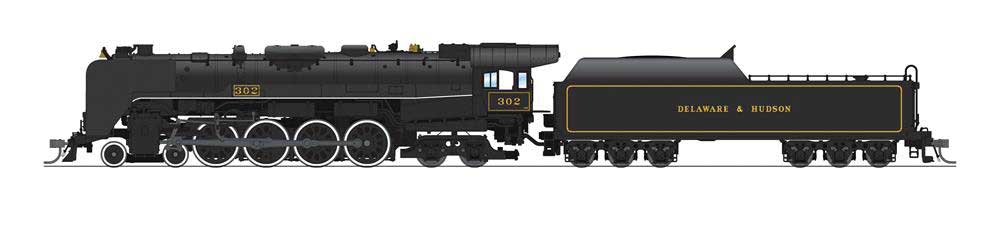 Class T1 4-8-4 - Sound and DCC - Paragon4 -- Delaware & Hudson 302 (black, yellow)