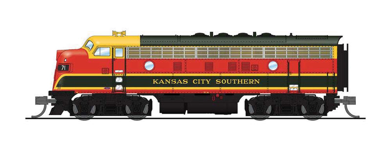 EMD F7A - Sound and DCC - Paragon4 -- Kansas City Southern 71C (Freight Belle Scheme, red, black, yellow)