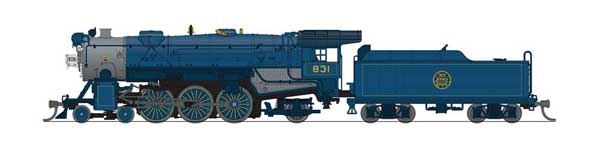 USRA 4-6-2 Heavy Pacific - Sound and DCC - Paragon4(TM) -- Central Railroad of New Jersey #832 (The Blue Comet; blue, graphite)