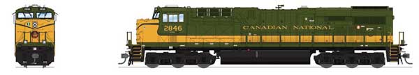 GE ES44AC - Sound and DCC - Paragon4 -- Canadian National #2846 (Fantasy Scheme, green, yellow)