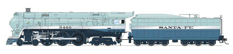 3460 Class 4-6-4 Hudson - Sound and DCC - Brass Hybrid Paragon4(TM) -- Santa Fe #3460 (Blue Goose, 1950; blue, white)