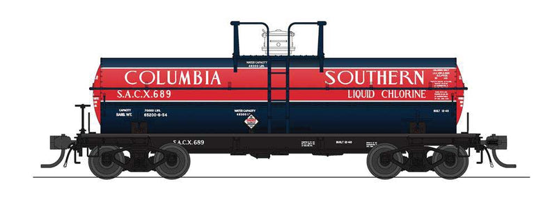 ACF Type 27/ICC-105 6,000-Gallon Tank Car 2-Pack - Ready to Run -- Columbia Southern #689, Hooker #638 (Late 1950s Schemes)-1