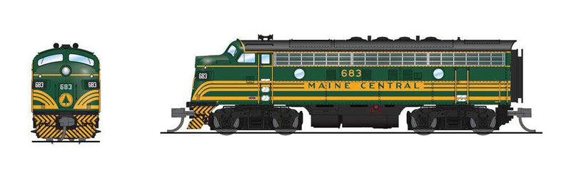 EMD F3A-Unpowered F3B Set - Sound and DCC - Paragon4 -- Maine Central #683, 671B (green, Harvest Gold)-1