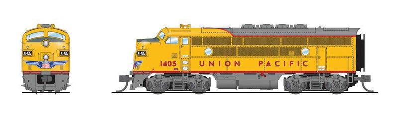 EMD F3A - Sound and DCC - Paragon4 -- Union Pacific #1409 (Armour Yellow, gray, red)