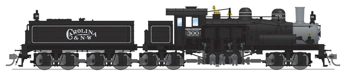 Class D 4-Truck Shay - Sound and DCC - Paragon4(TM) -- Carolina & Northwestern #300 (black, graphite)-1