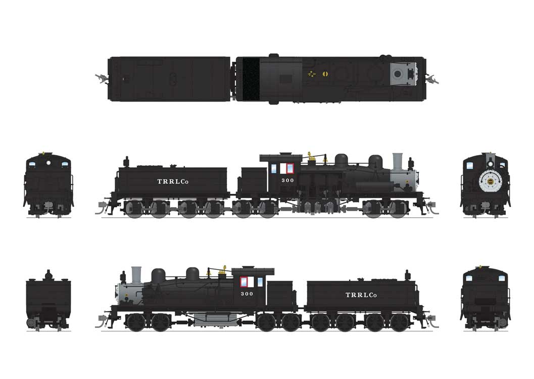 Class D 4-Truck Shay - Sound and DCC - Paragon4(TM) -- Red River Lumber #300 (black, graphite)-2