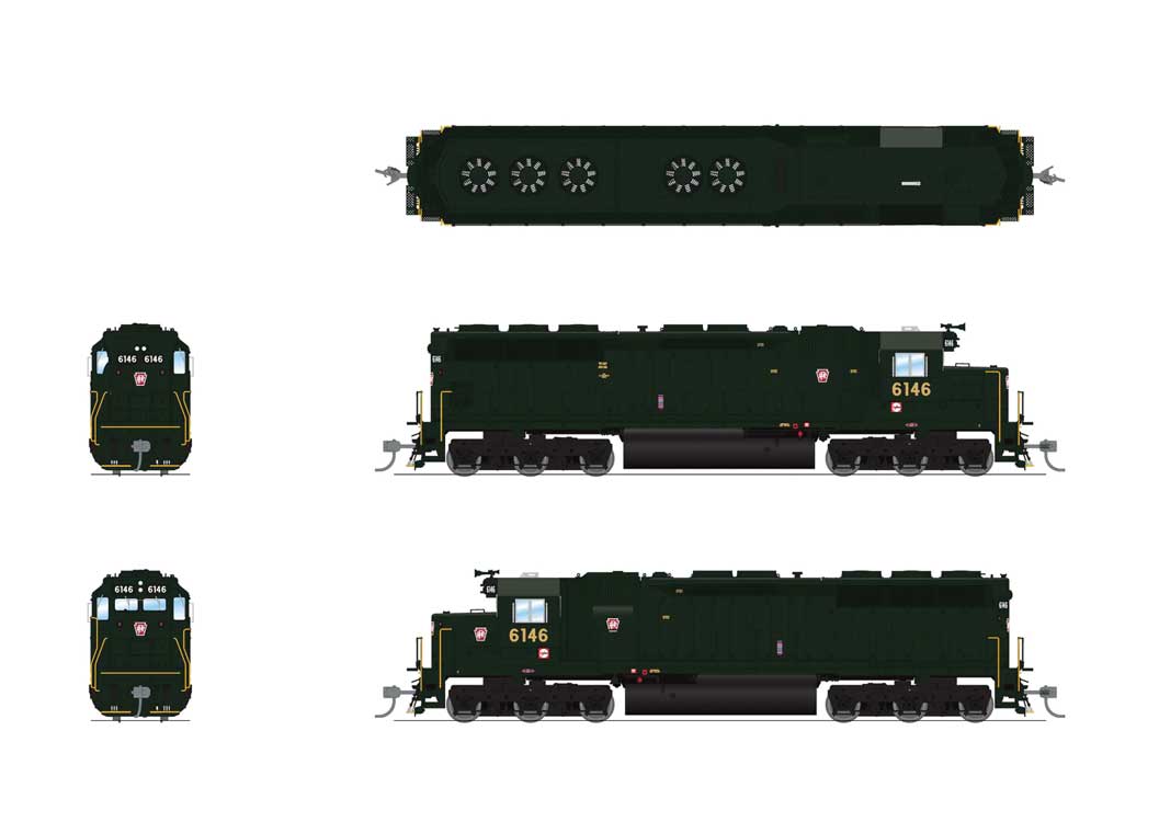 EMD SD45 Low-Nose - Sound & DCC - Paragon4(TM) -- Pennsylvania Railroad #6155 (Brunswick Green, Small Keystone)-2