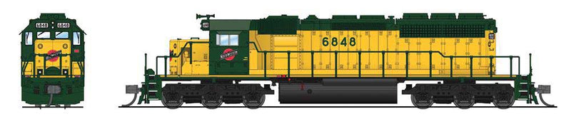 EMD SD40-2 Low-Nose - Sound and DCC - Paragon4(TM) -- Chicago & North Western #6848 (traditional yellow, green)-1