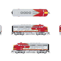 EMD F3 A-Unpowered B Set - Sound and DCC - Paragon4(TM) -- Santa Fe #25L, 25A (1960s, Warbonnet, silver, red)