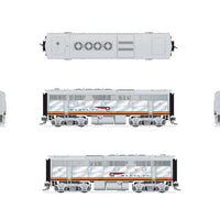 EMD F3 A-Unpowered B Set - Sound and DCC - Paragon4(TM) -- Santa Fe #25L, 25A (1960s, Warbonnet, silver, red)