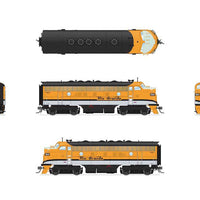 EMD F7 A-Unpowered B Set - Sound and DCC - Paragon4(TM) -- Denver & Rio Grande Western #5641, 5642 (Single Stripe, Aspen Gold, silver)