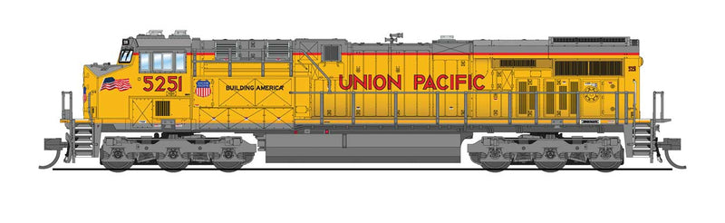 GE ES44AC - Sound & DCC - Paragon4(TM) -- Union Pacific #5282 (2022, Armour Yellow, gray, red, Small Flag)-1