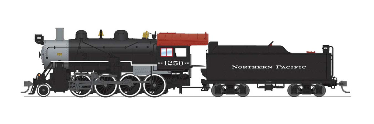 2-8-0 Consolidation - Standard DC - Stealth -- Northern Pacific #1252 (black, graphite, Tuscan)-1