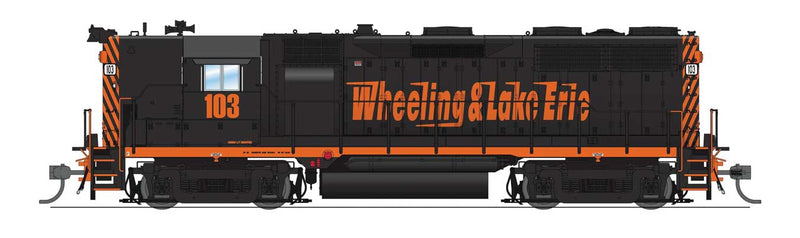 EMD GP35 High Nose - Sound and DCC - Paragon4(TM) -- Wheeling & Lake Erie #105 (black, orange, Speed Lettering)-1