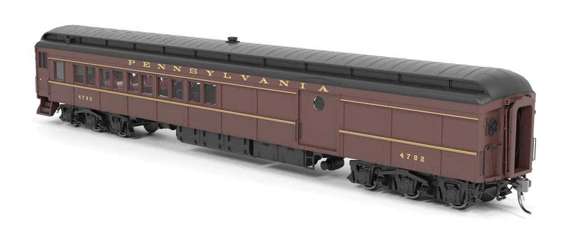 PRR Class PB70 Coach-Baggage Combine - Ready to Run -- Pennsylvania Railroad #5792 (1950s, Tuscan, black)