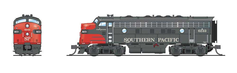 EMD F7A - Standard DC - Stealth -- Southern Pacific #6295 (gray, red)