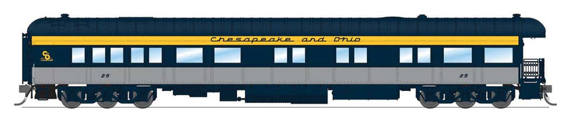 Heavyweight 5-Car Combine, 3 P70 Coach, Business Car Set - Ready to Run -- Chesapeake & Ohio (blue, gray, yellow)-1