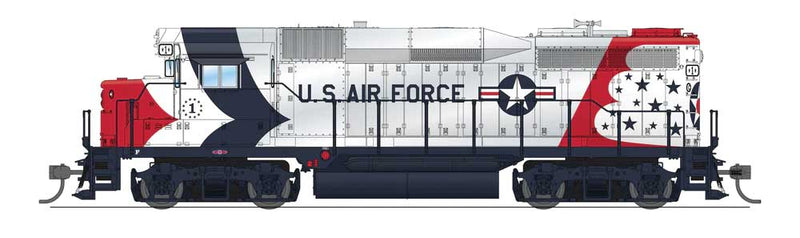 EMD GP30 - Sound and DCC - Paragon4(TM) -- US Air Force #2250 (Fantasy Scheme, white, red, blue)-1