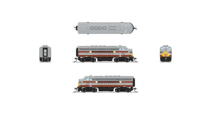 EMD F3A - Sound and DCC - Paragon4(TM) -- Delaware, Lackawanna & Western #663 (Restored, gray, maroon, yellow)-2