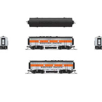 EMD F7 A-Unpowered B Set - Sound and DCC - Paragon4(TM) -- Western Pacific #913-A, 914-C (silver, orange, black)