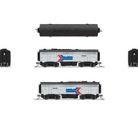 EMD F7B - Standard DC - Stealth -- Amtrak #154 (Phase I, silver, red, blue, black, Arrow Logo)