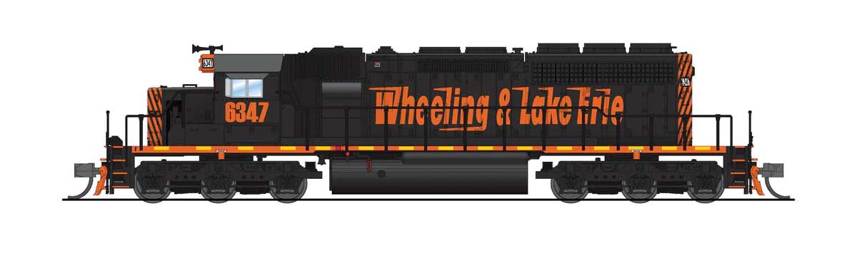 EMD SD40-2 Low Nose - Sound and DCC - Paragon4 -- Wheeling & Lake Erie #6389 (black, orange, Speed Lettering)-1