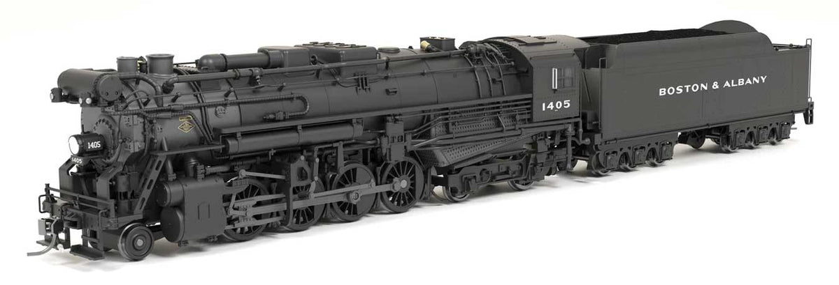 Class A1a Lima 2-8-4 Berkshire - Standard DC - Stealth Hybrid -- Boston & Albany #1405 (Post 1946, black, graphite)-1