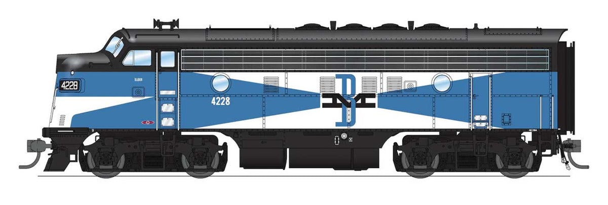 EMD F3A - Sound and DCC - Paragon4(TM) -- Boston & Maine #4228A (McGinnis, blue, white, black)-1